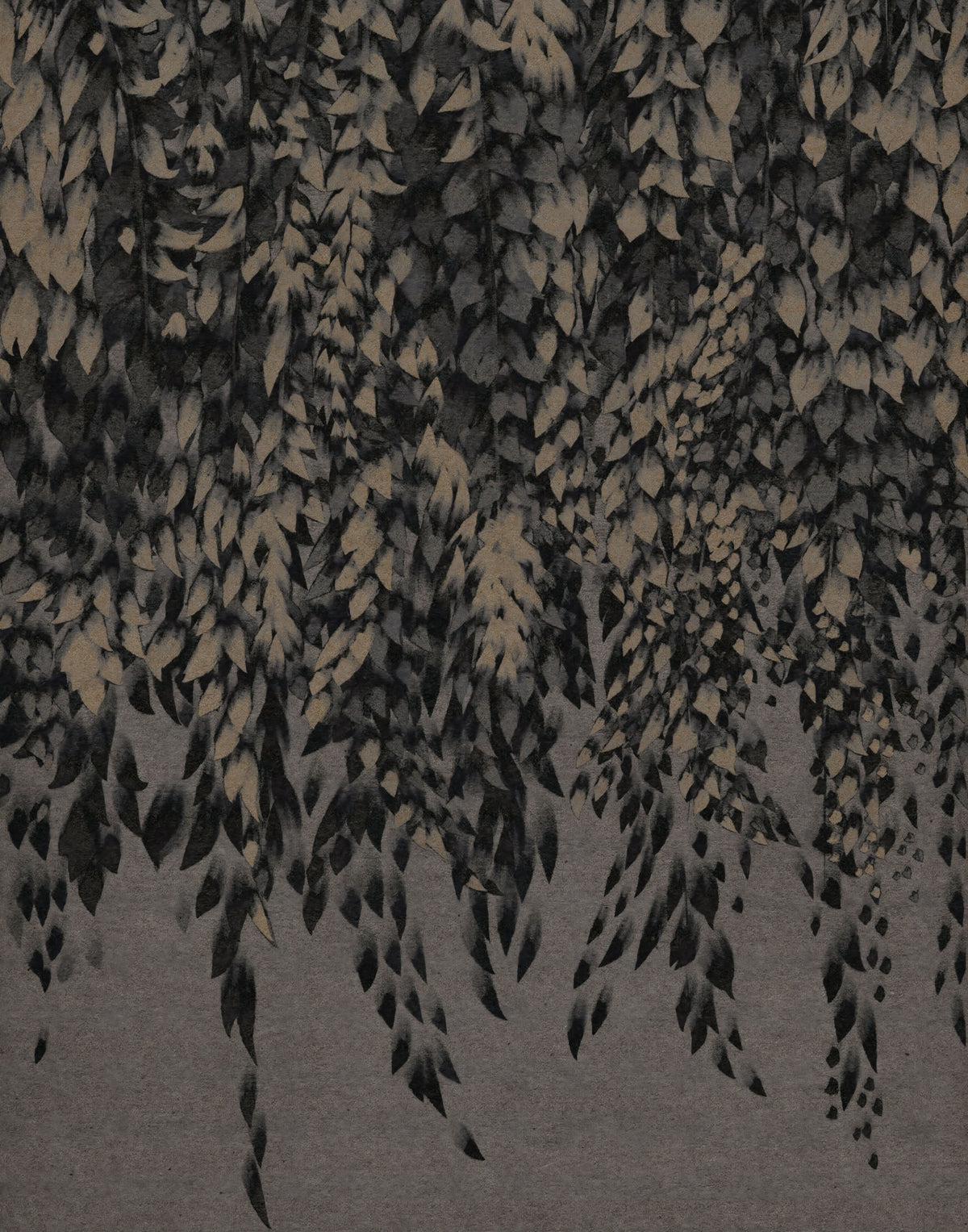 Ink-Wash Trailing Willow Study Wall Mural