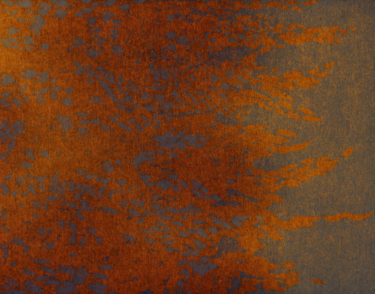 Burnished Amber Leaf Pattern Wall Mural