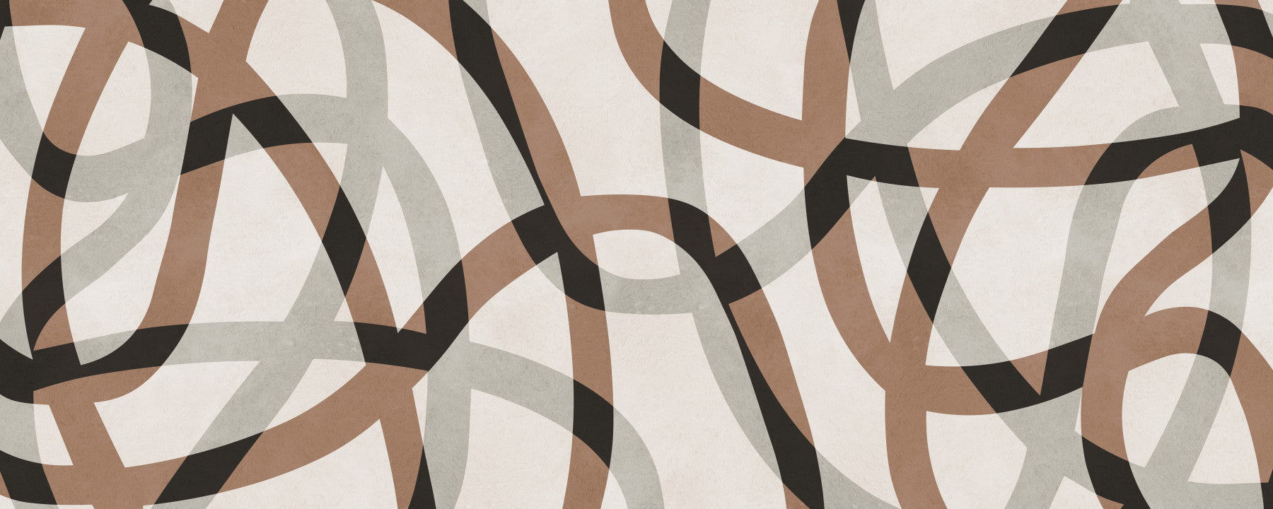 Minimalist Charcoal and Clay Arcs Wall Mural