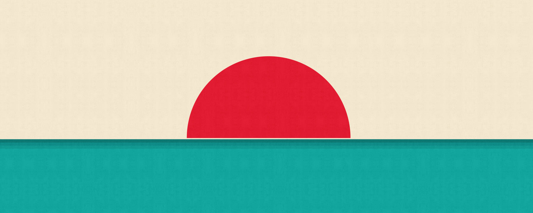 Minimalist Red Sun Seascape Wall Mural