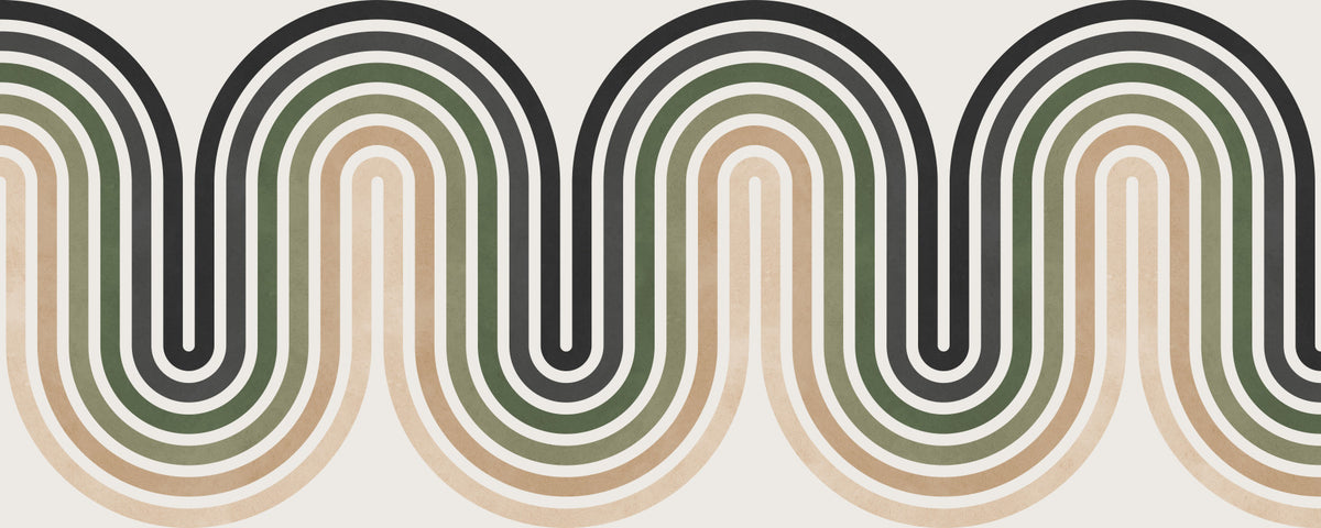 Abstract Earthy Wave Arches Wall Mural