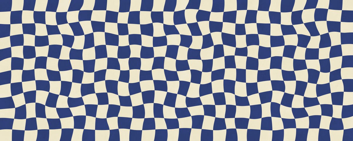 Retro Fluid Checkerboard Wall Mural in your room — zoomed