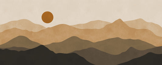 Abstract Mountain Sunset Vista Wall Mural