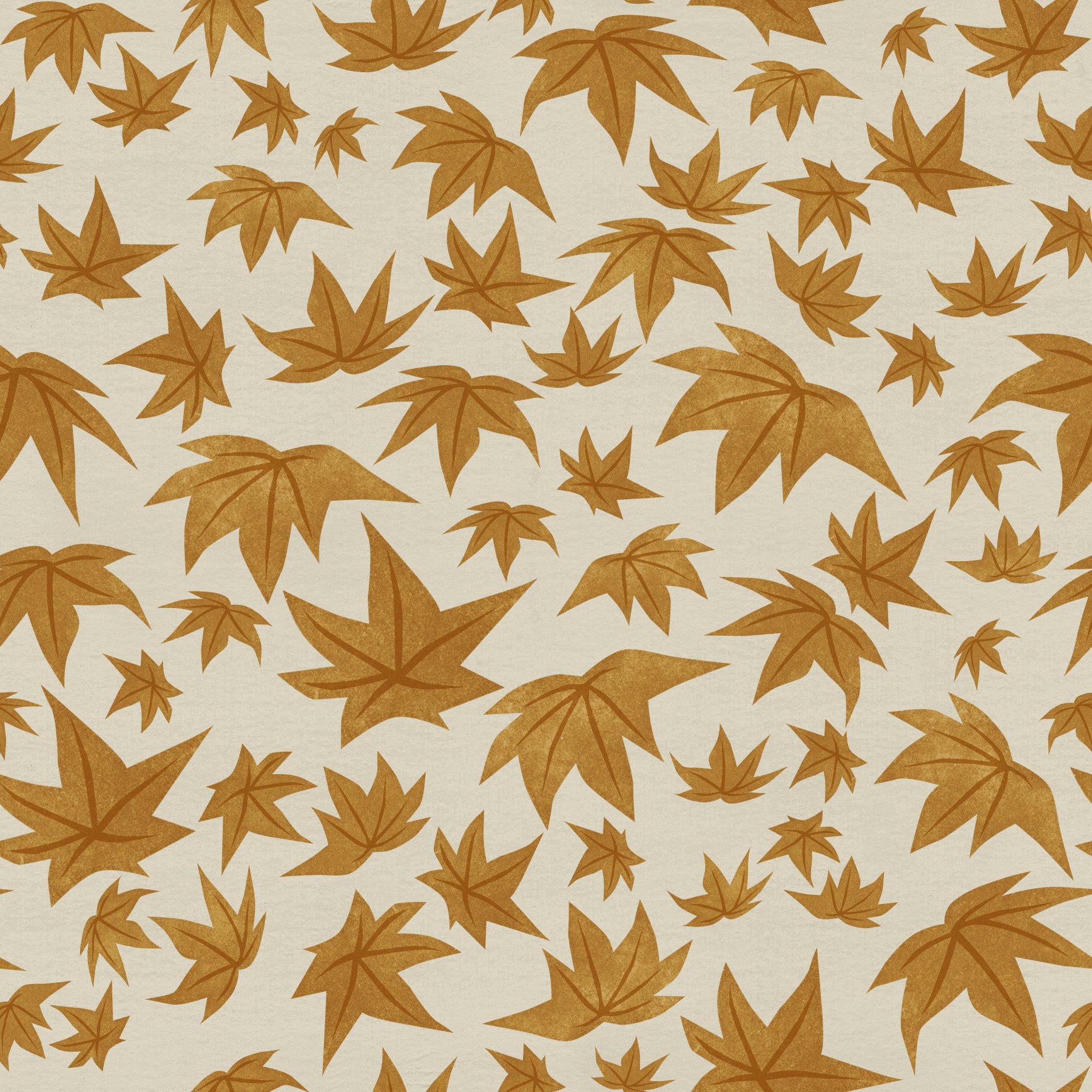 Japanese Maple Leaves - Mustard Wallpaper⁠