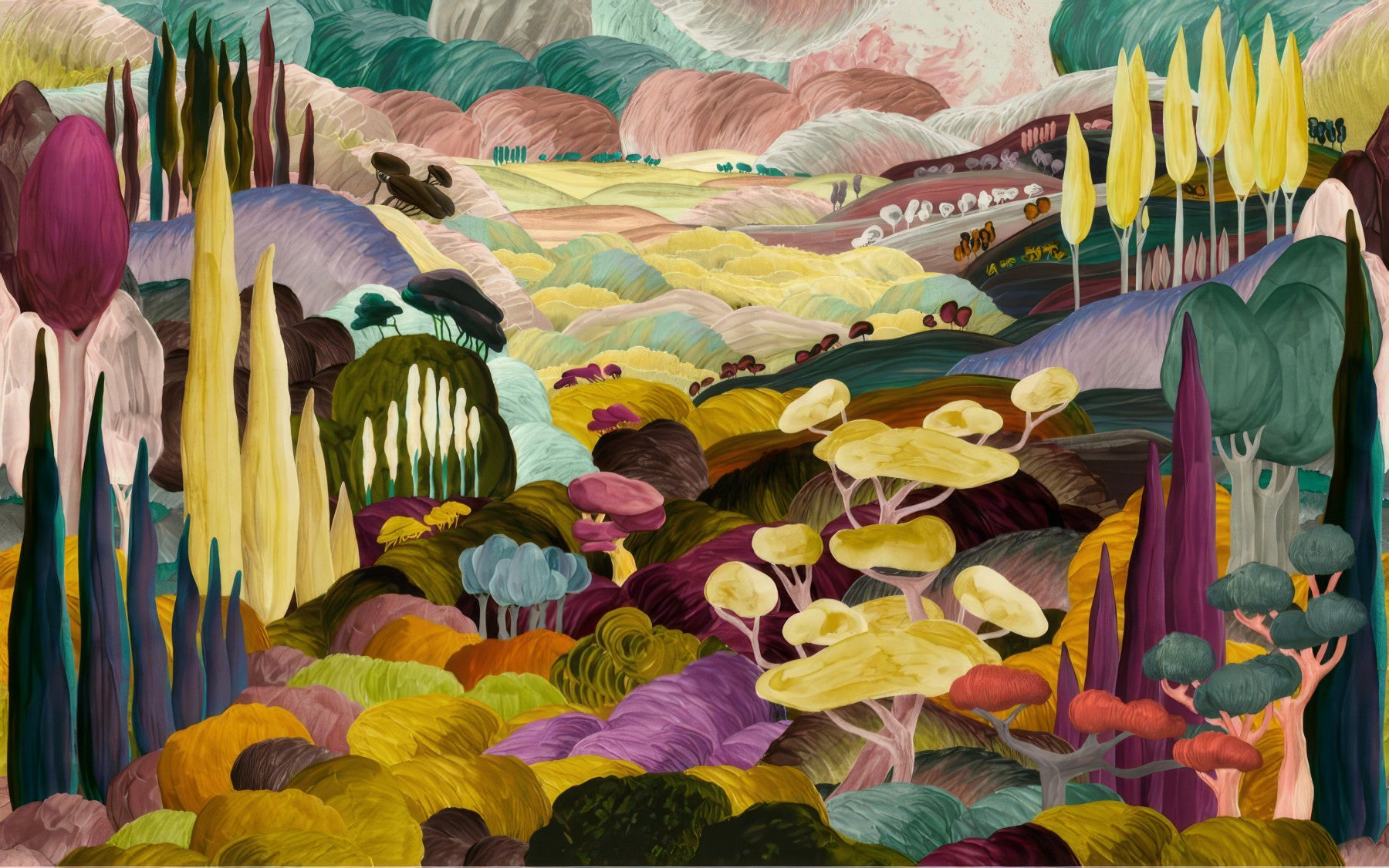 Vibrant Tonal Landscape Wall Mural