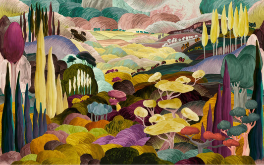 Vibrant Tonal Landscape Wall Mural