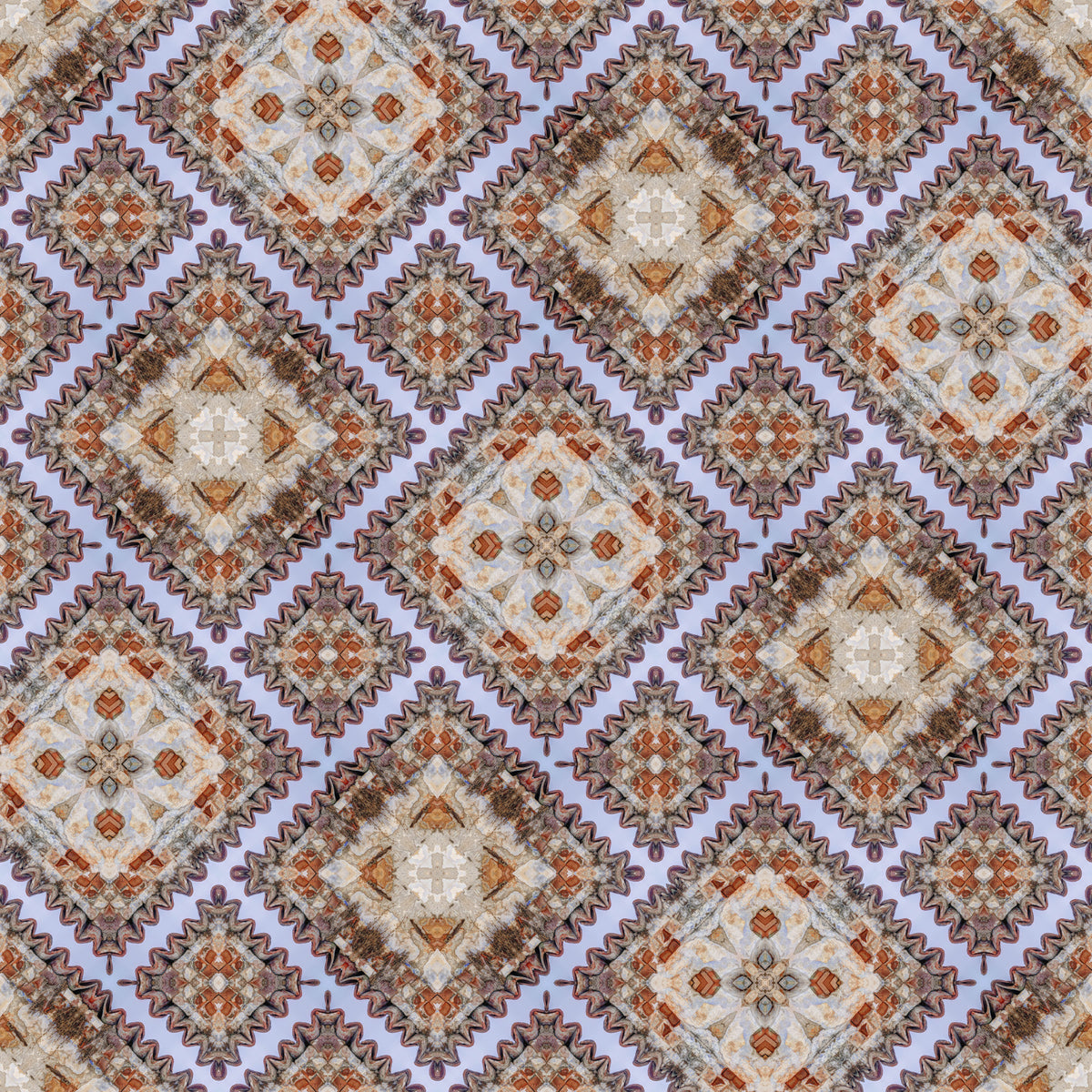 Rustic Diamond Lattice Mosaic Wallpaper⁠