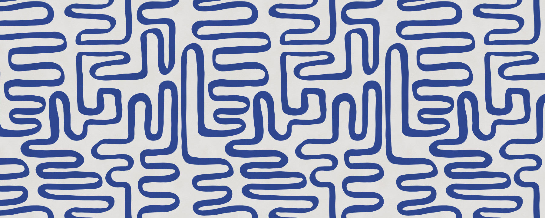 Cobalt Meandering Line Abstract Wall Mural