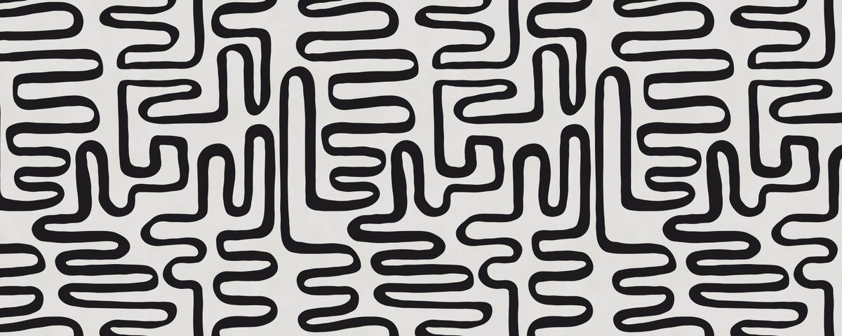 Graphic Ink Wavy Pattern Wall Mural