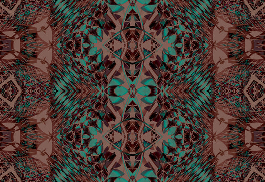 Teal & Brown Modern Baroque Maximalist - BELLAGIO Wallpaper
