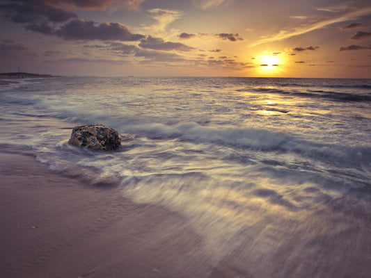Golden Seashore Sunset View Wall Mural