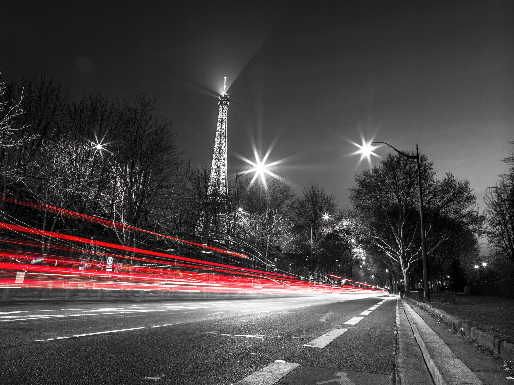 Night in Paris Cityscape Wall Mural