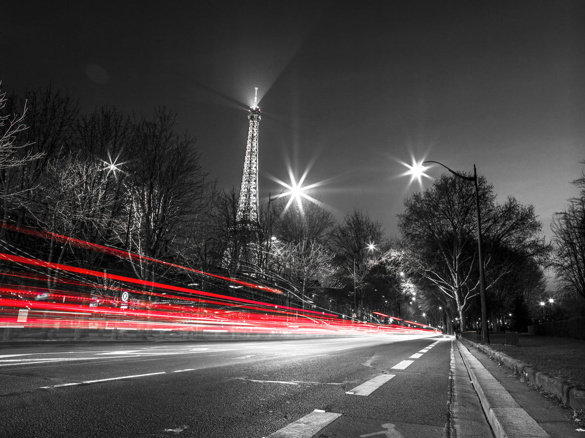 Night in Paris Cityscape Wall Mural in your room — zoomed