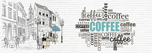 Hand-Drawn Bistro Narrative Wall Mural