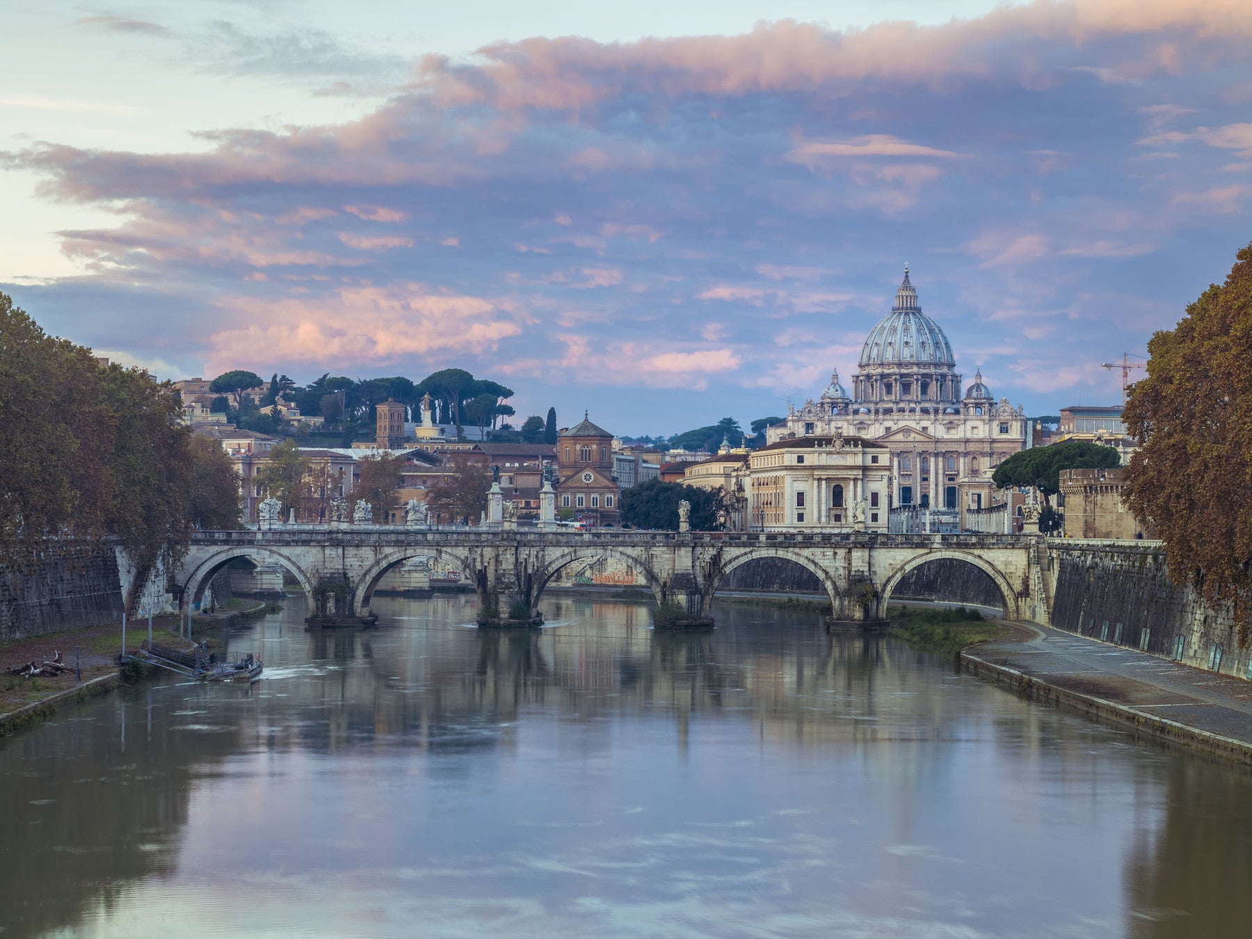 Eternal City Twilight Reflection Wall Mural