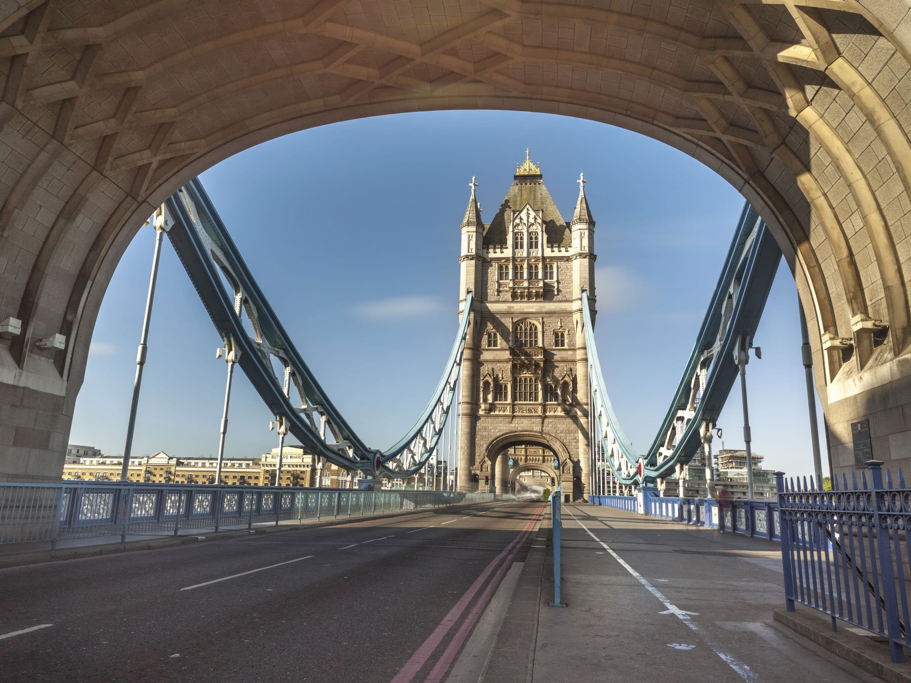 Iconic London River Crossing Archway Wall Mural in your room — zoomed