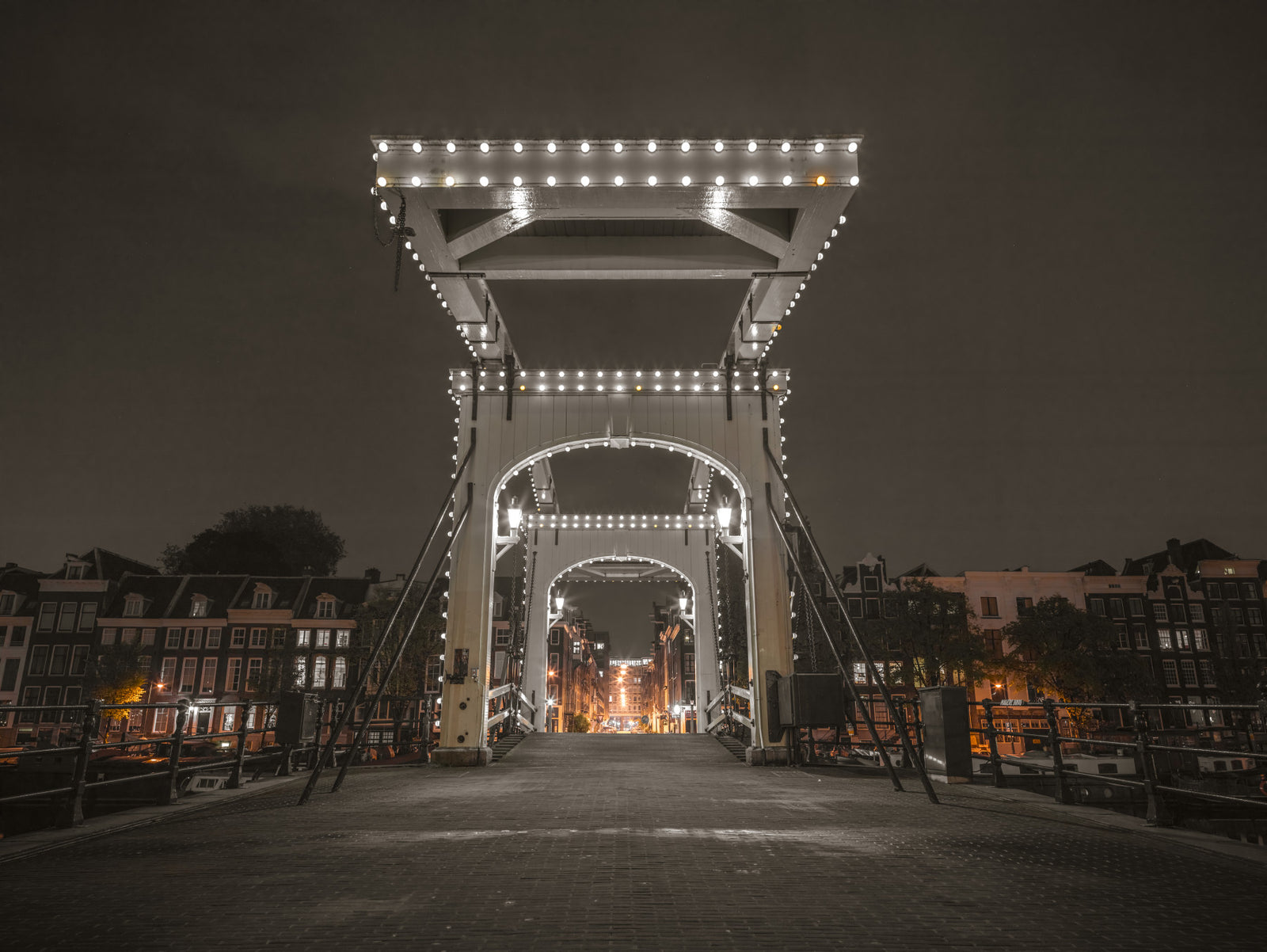 Illuminated Canal Crossing Wall Mural