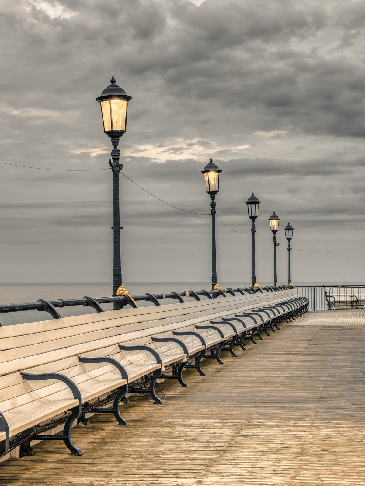 Evening Boardwalk Perspective Wall Mural