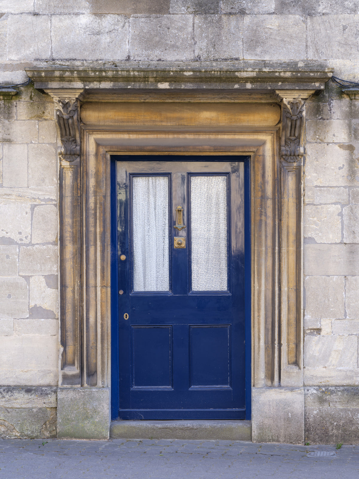 Stone Archway and Deep Blue Entry Wall Mural