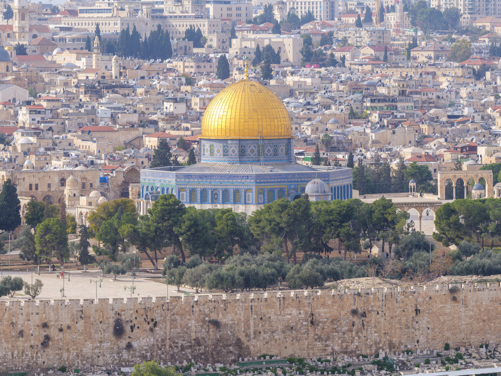 Jerusalem Golden Dome Architectural Vista Wall Mural