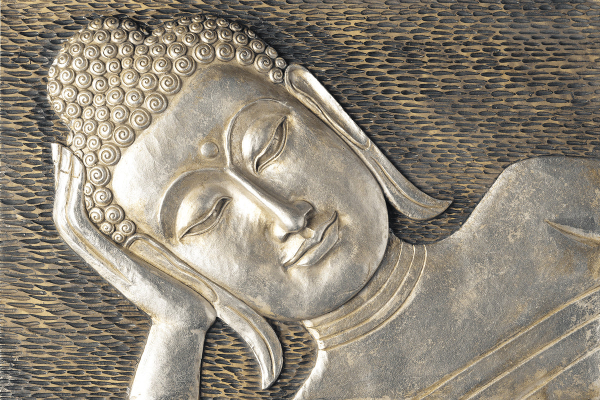 Meditative Metallic Sculpture Surface Wall Mural