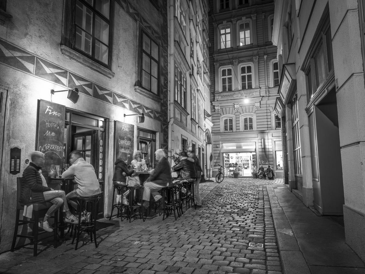 Classic Cobblestone Bistro Wall Mural in your room — zoomed