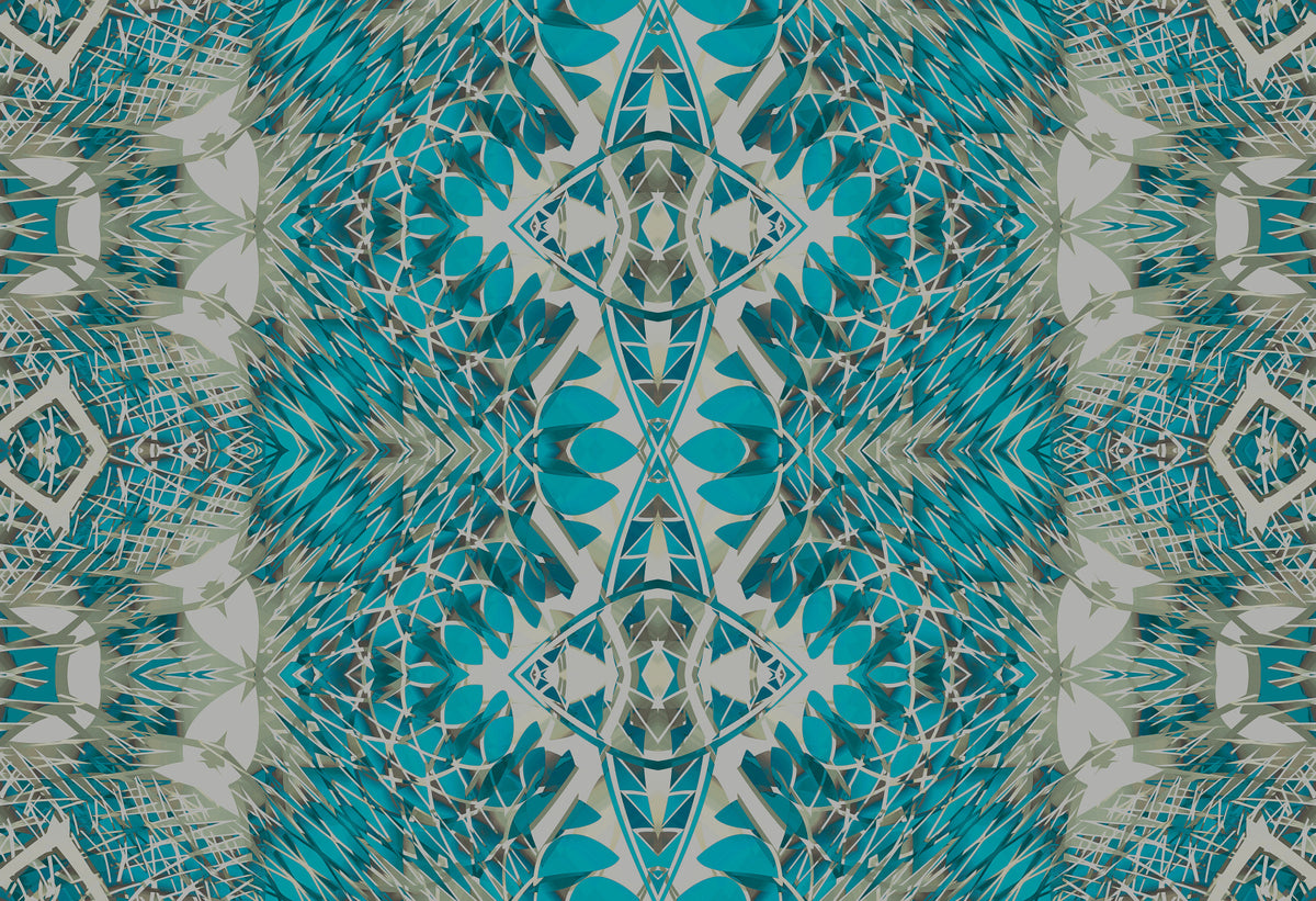 Teal & Gray Contemporary Baroque - BELLAGIO Wallpaper