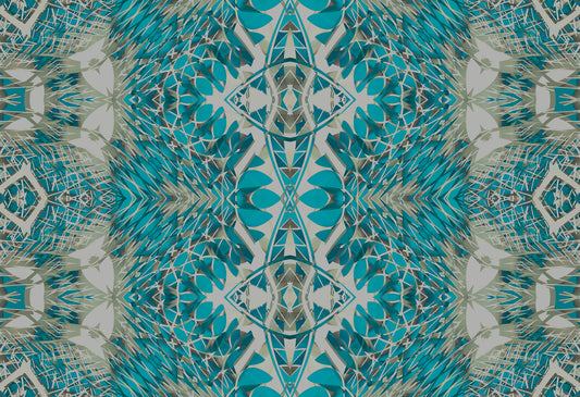 Teal & Gray Contemporary Baroque - BELLAGIO Wallpaper