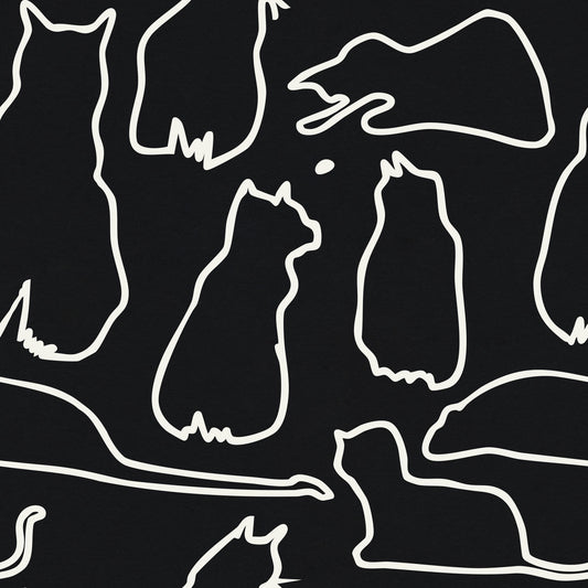 Munki and the Spot - Black Paper & Cream Wallpaper⁠