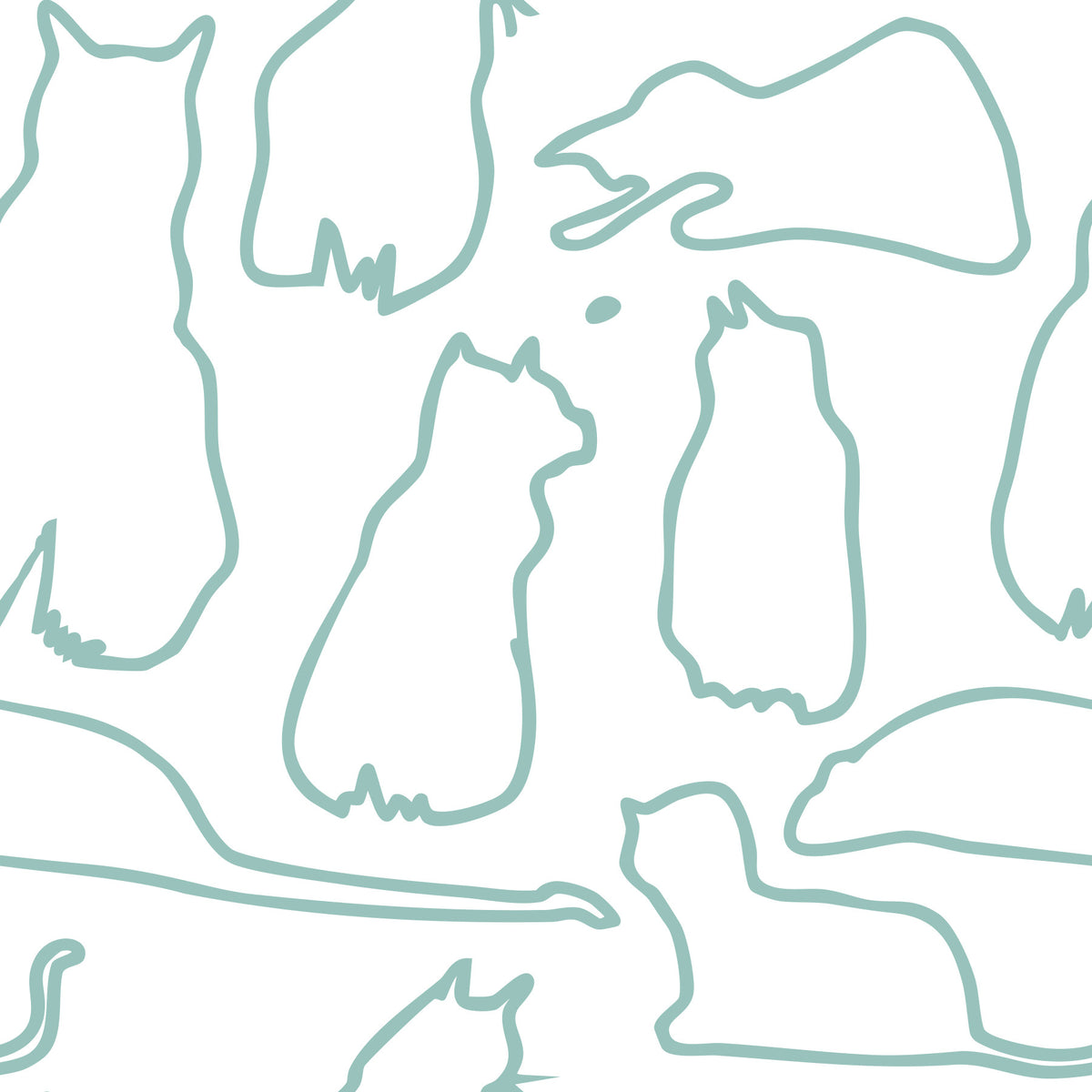 Munki and the Spot - Pale Teal Wallpaper⁠ in your room — zoomed