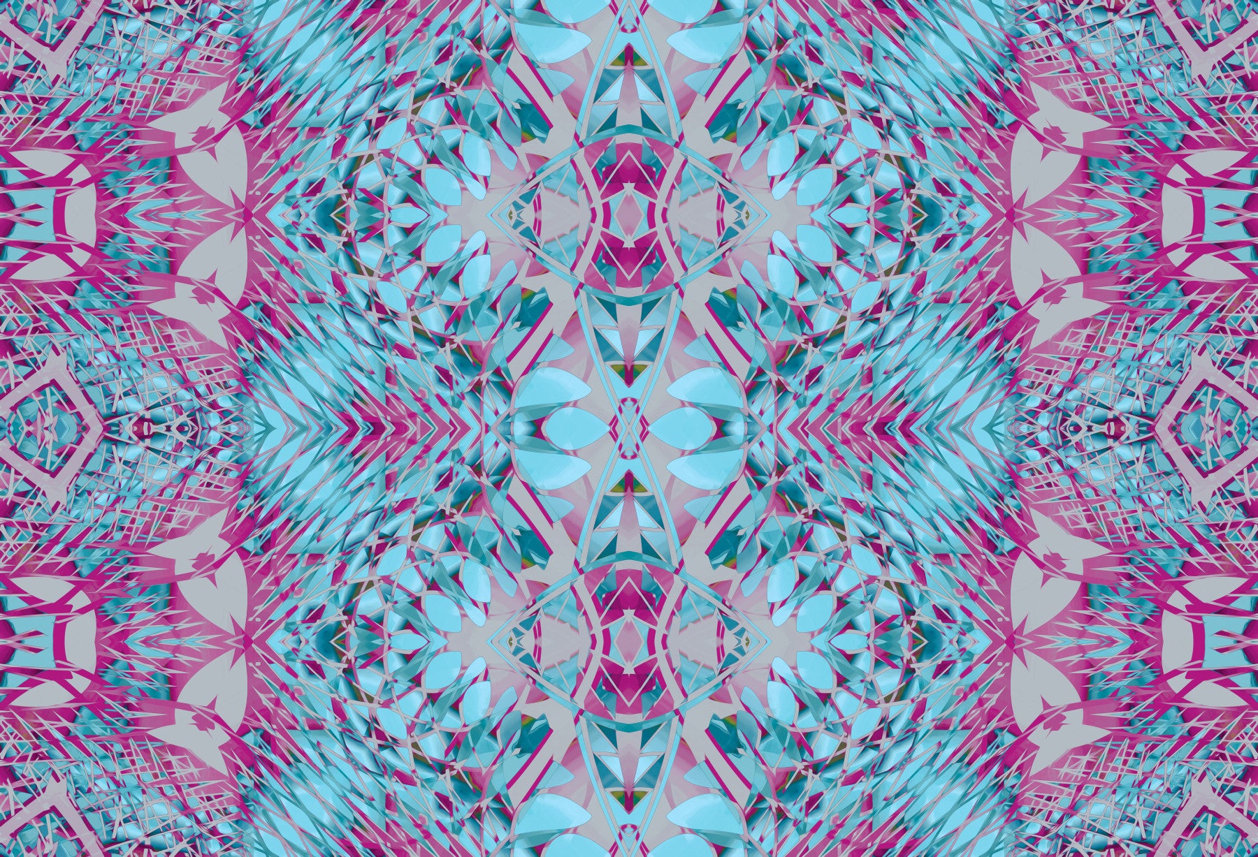 Fuchsia & Turquoise Contemporary Baroque - BELLAGIO Wallpaper