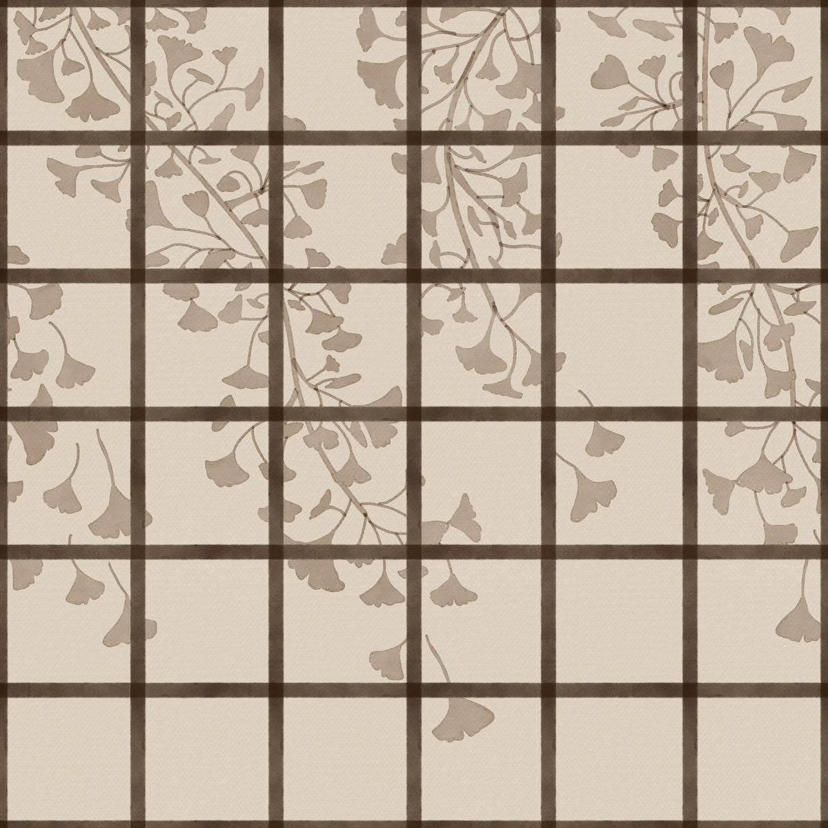 Ginkgo Leaves Behind Japanese Shoji Screen Wall Mural