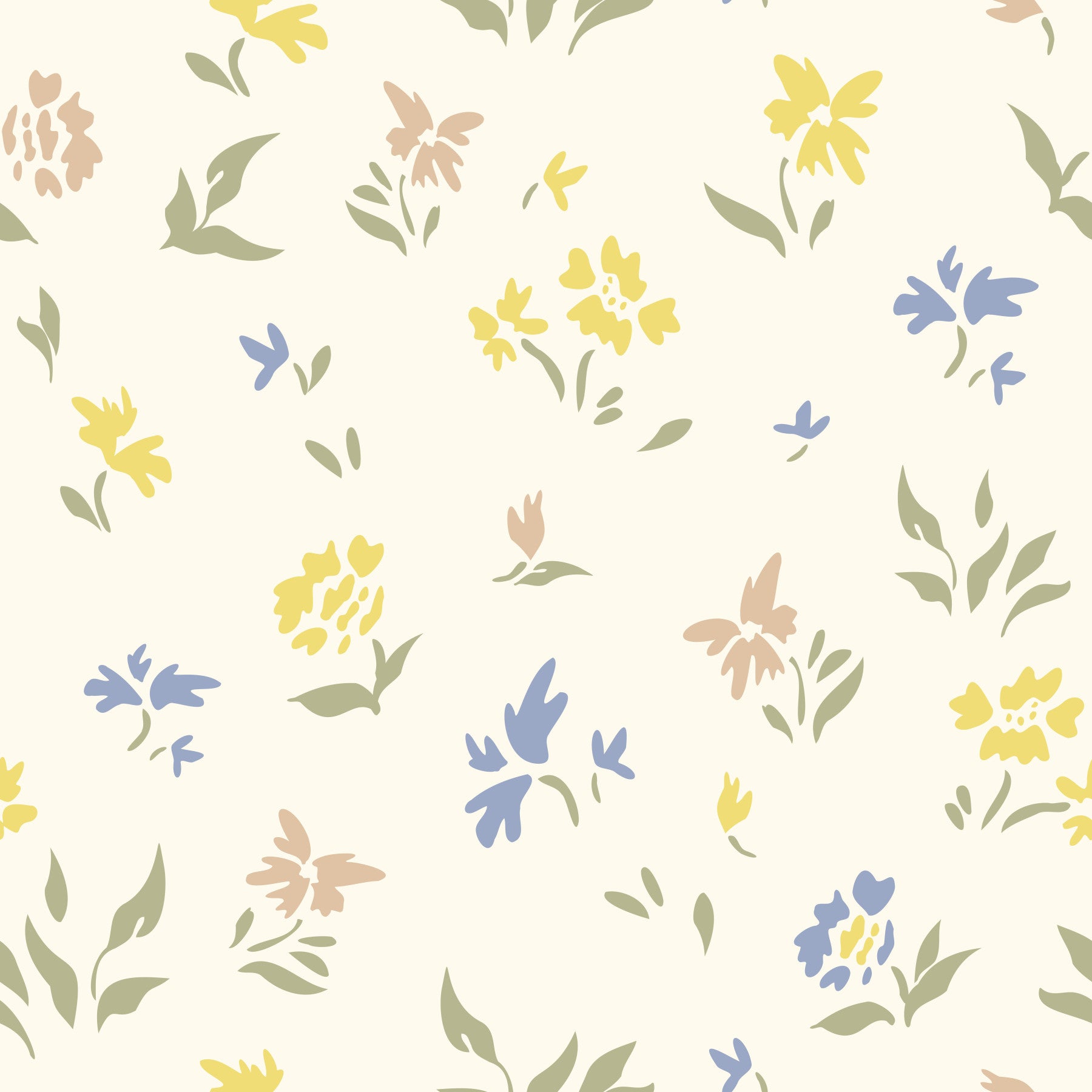 Pastel Blossom Flowers Subtle Nursery Deign Wallpaper⁠