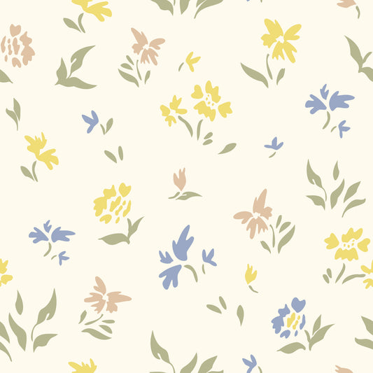 Pastel Blossom Flowers Subtle Nursery Deign Wallpaper⁠