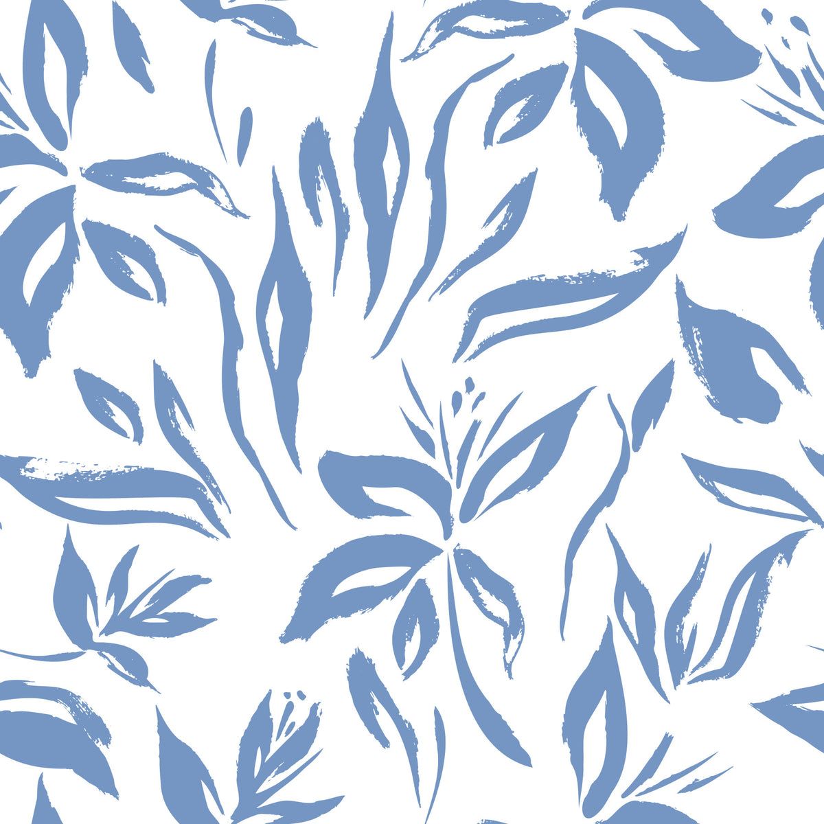 Azure Brushstroke Botanical Wallpaper⁠ in your room — zoomed