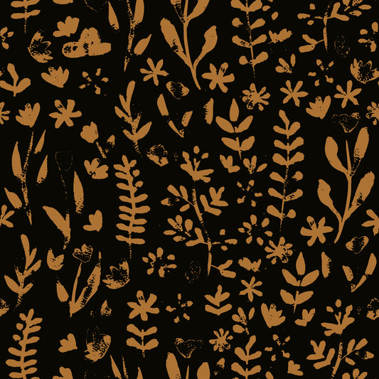 Rustic Earthy Botanical Sketch Wallpaper⁠