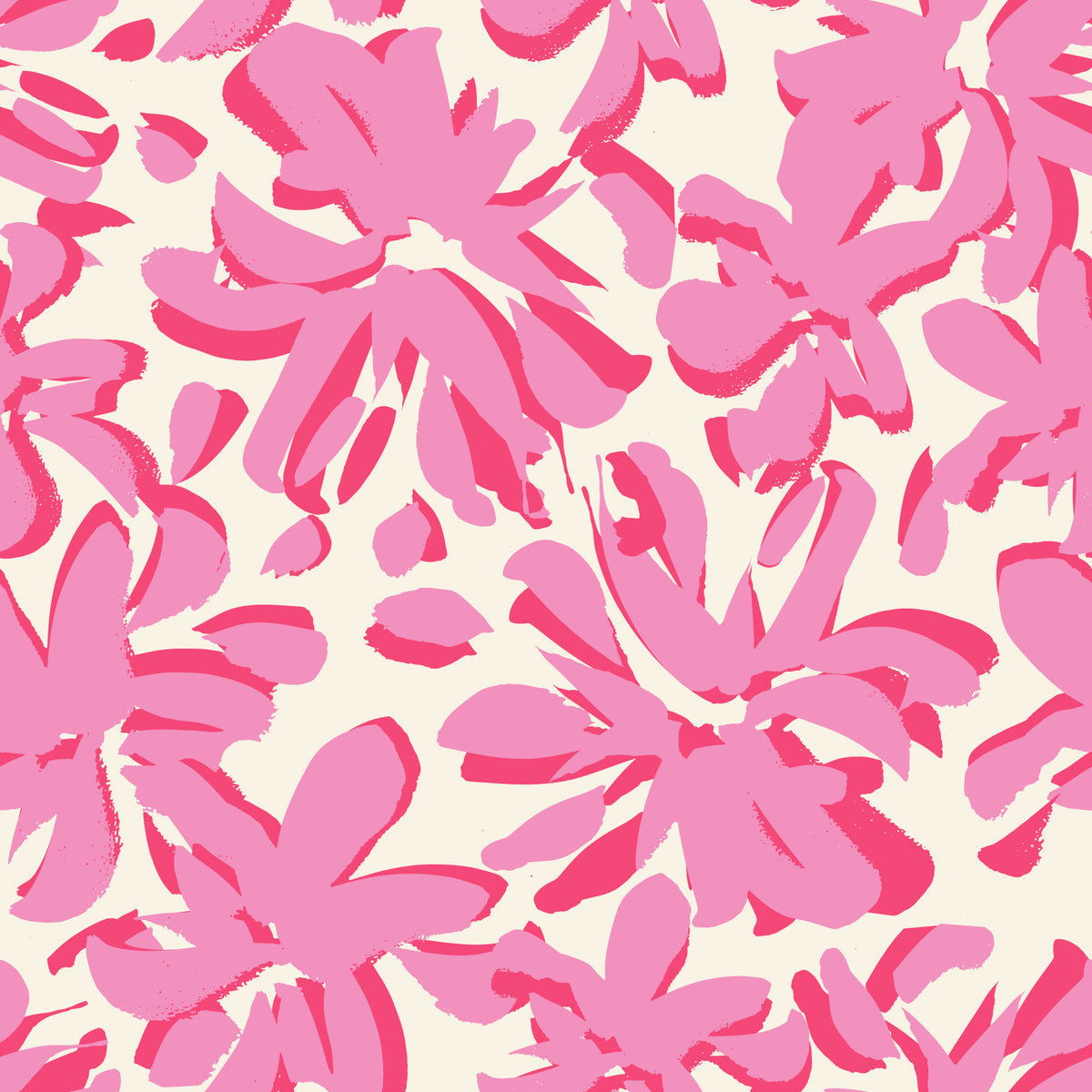 Abstract Pink Floral Brushstrokes Wallpaper⁠ in your room — zoomed
