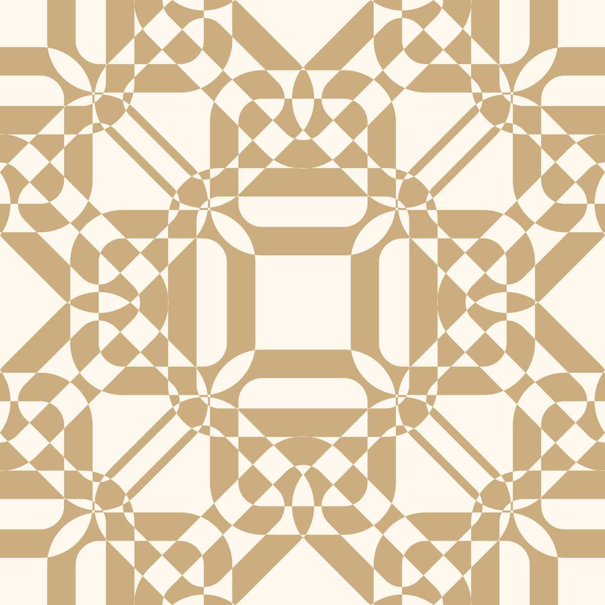Golden Geometric Interlocking Pattern Wallpaper⁠