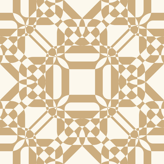 Golden Geometric Interlocking Pattern Wallpaper⁠