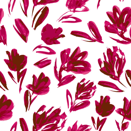 Vibrant Fuchsia Brushstroke Floral Wallpaper⁠