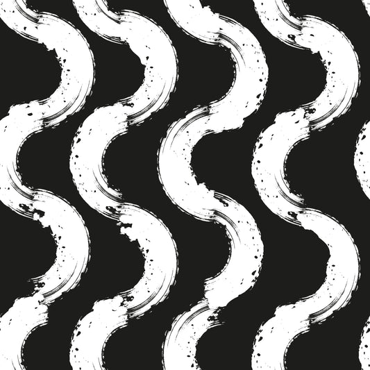 Abstract Painted Wave Motif Wallpaper⁠