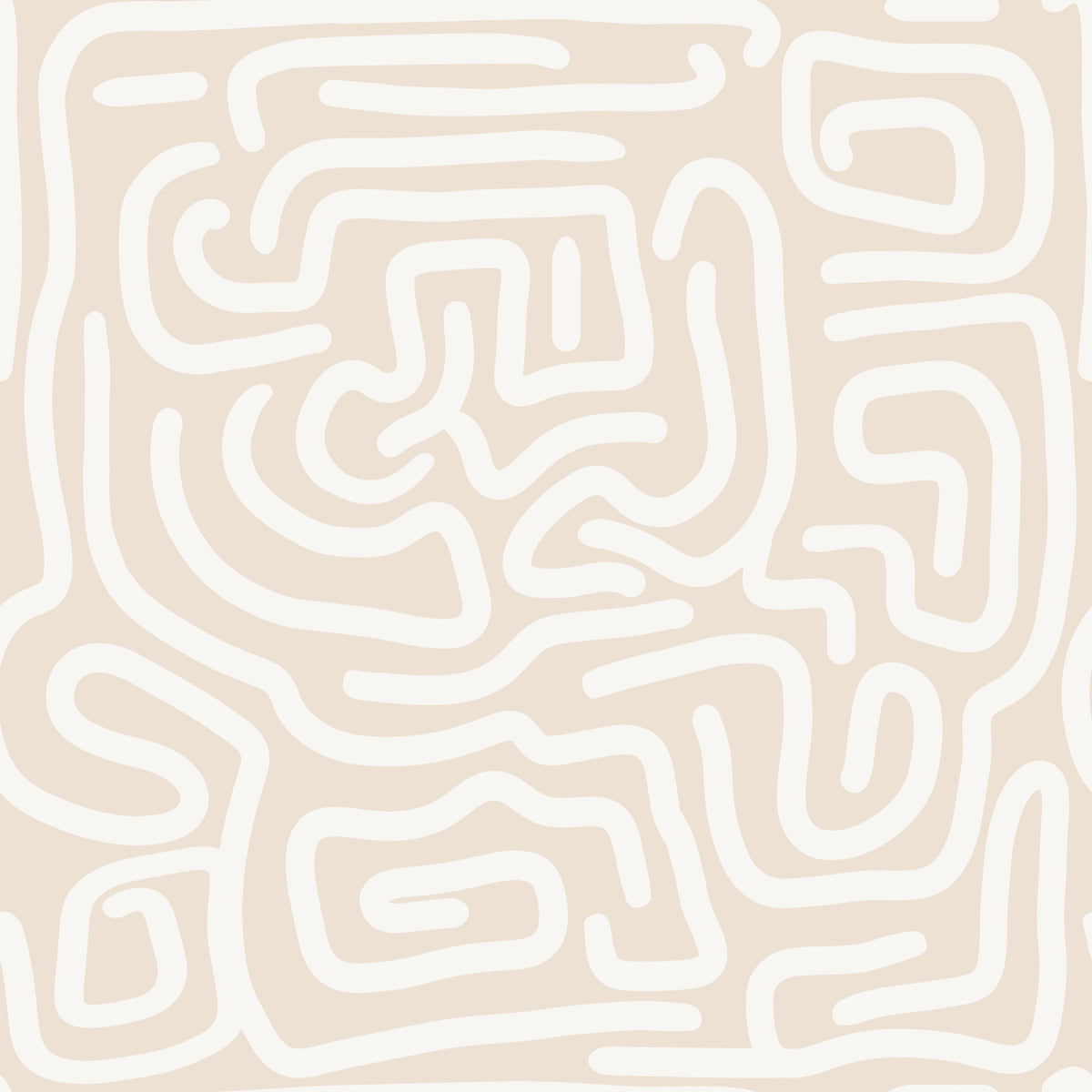 Abstract Cream Maze Pattern Wallpaper⁠