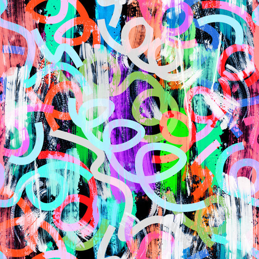 Dynamic Loops and Modern Graffiti Flair Wallpaper⁠