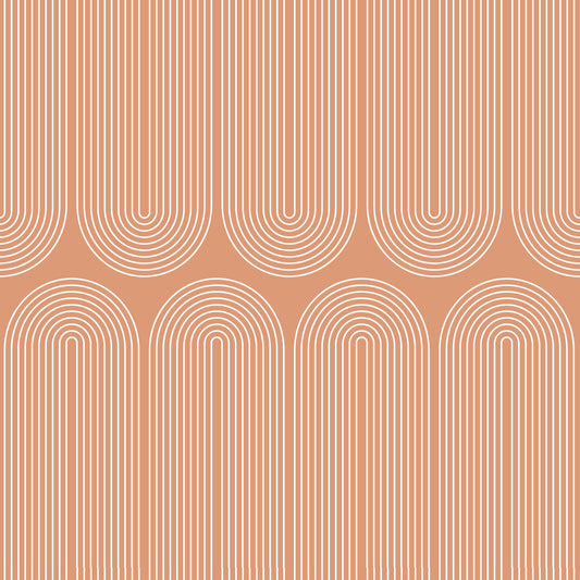 Minimalist Terracotta Arc Pattern Wallpaper⁠
