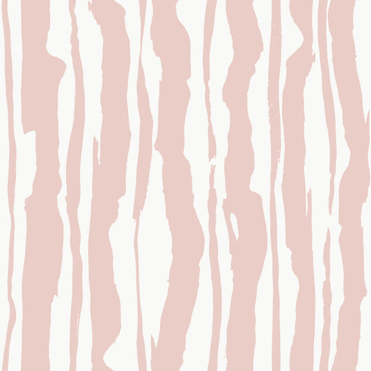 Minimalist Blush Painted Stripes Wallpaper⁠
