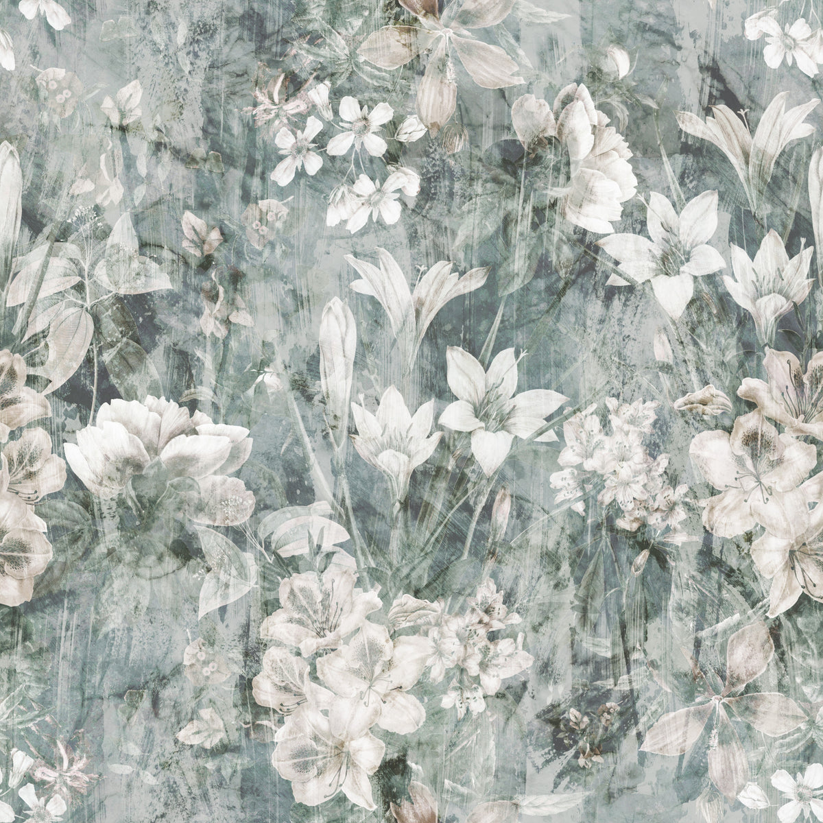 Muted Sage Botanical Bloom Wallpaper⁠