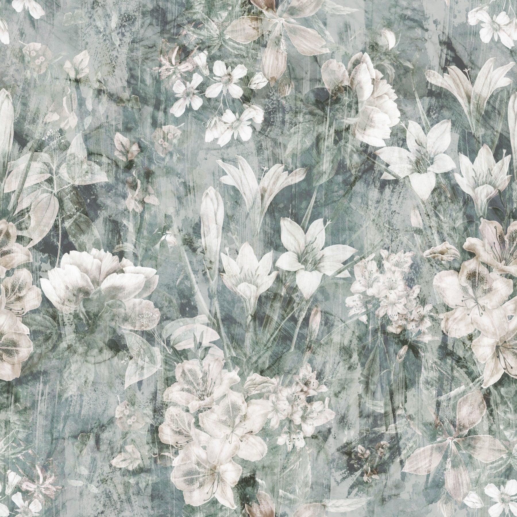 Muted Sage Botanical Bloom Wallpaper⁠