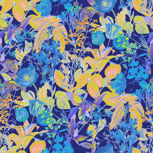 Vibrant Neon Garden Pattern Wallpaper⁠