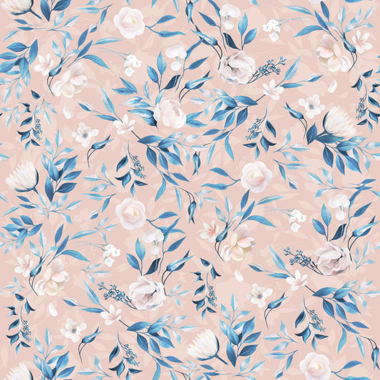 Serene Blue Floral Bloom Wallpaper⁠