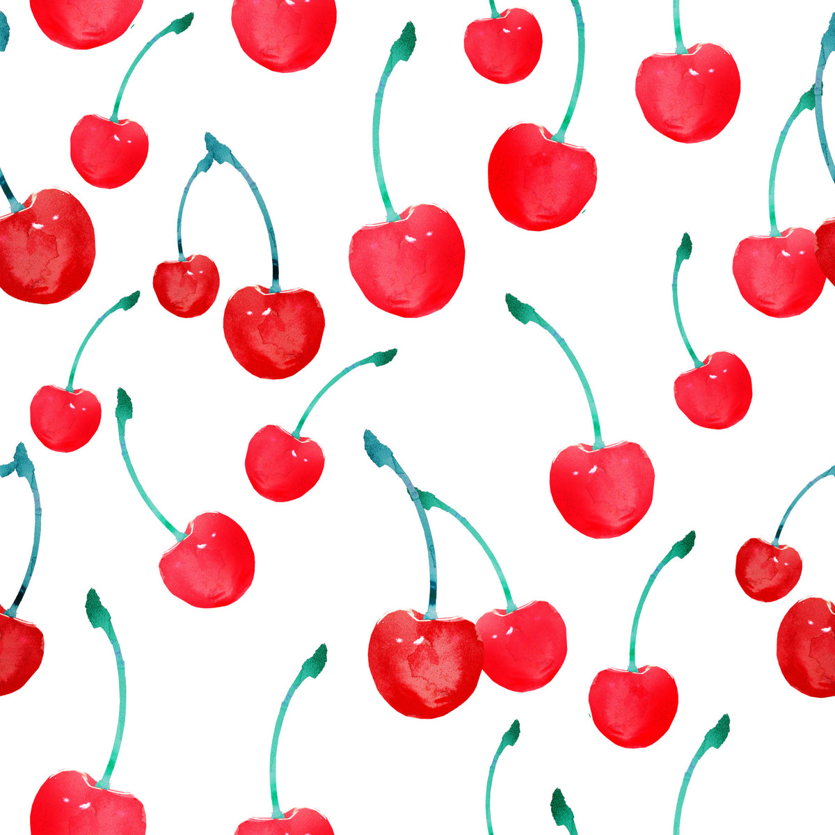 Summer Orchard Cherry Repeat Wallpaper⁠ in your room — zoomed